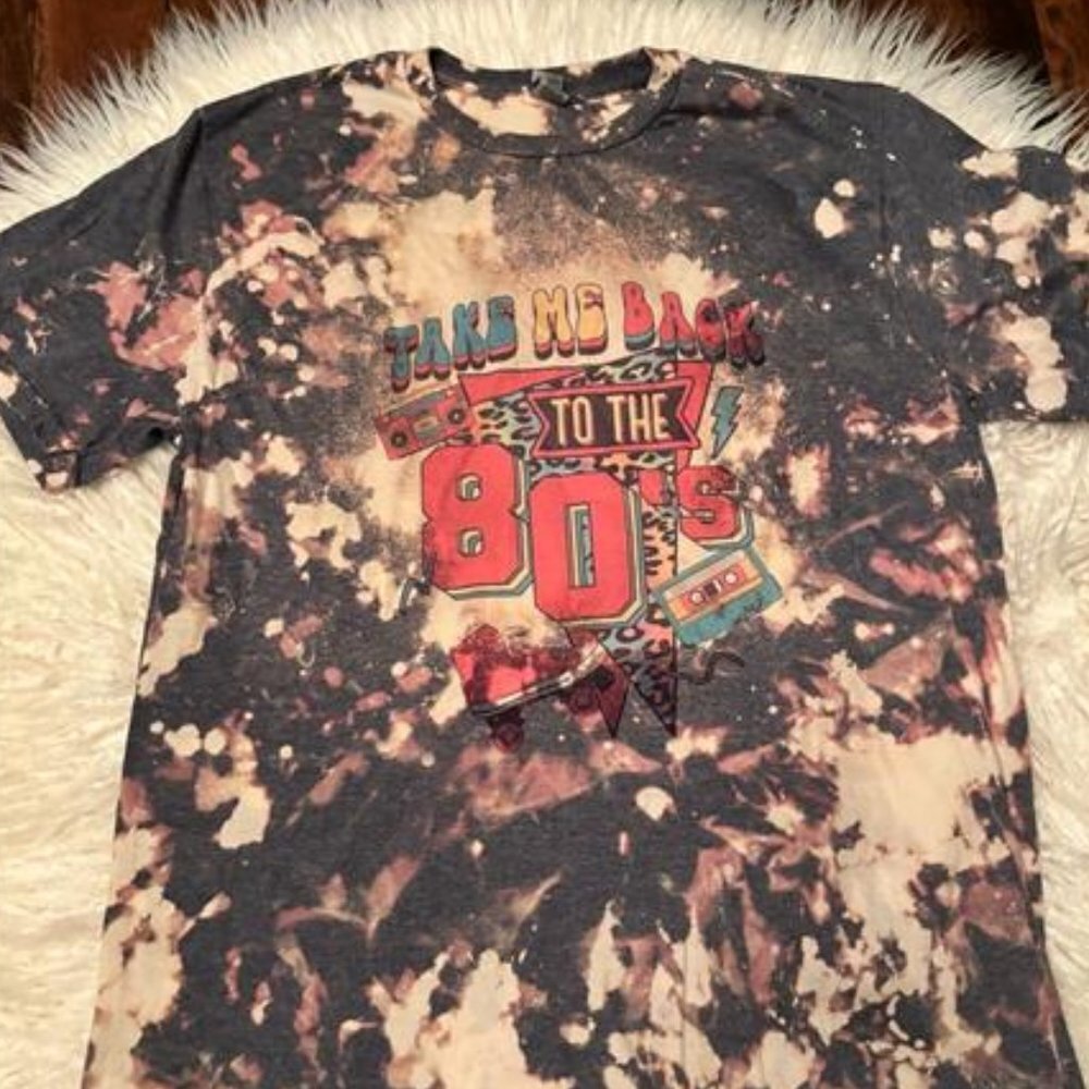 💜5/$20 Take me back to the 80's bleached tee shirt